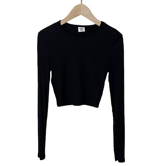 Aritzia Tops - Aritzia Sunday Best Bliss Cropped Long Sleeve Top in Black Size Small